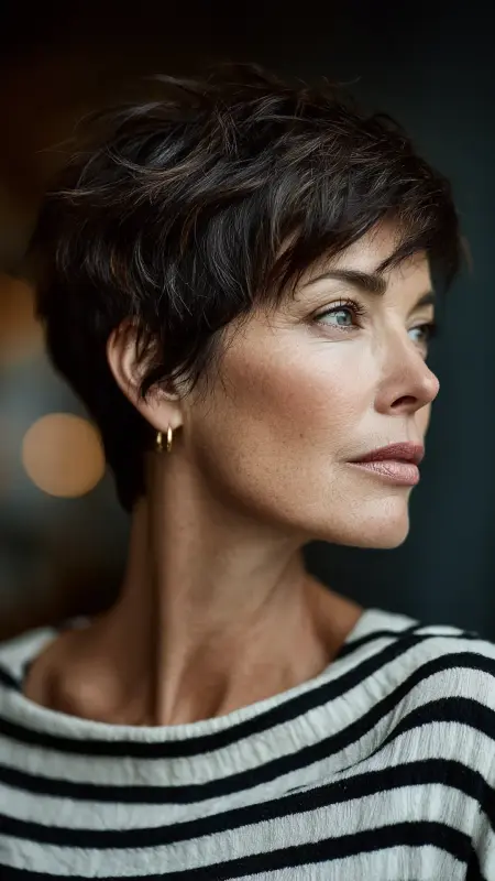 French-Inspired Short Crop - Short Layered Hairstyles For Older Women