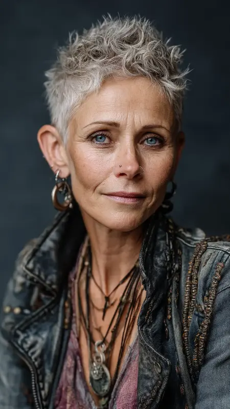 Frosted Tips Pixie - Pixie Cut Hairstyles For Older Women