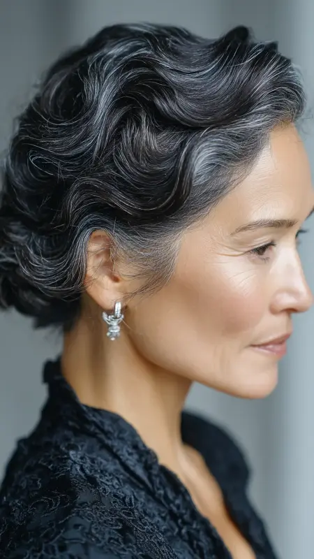 Glamorous Finger Waves - gray hair styles for women over 50