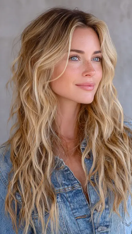 Golden Blonde Beach Waves - Hair color ideas for women in 30s