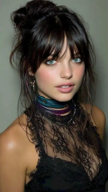 Edgy Elegance: The Layered Updo Rebellion - Grunge Hairstyles