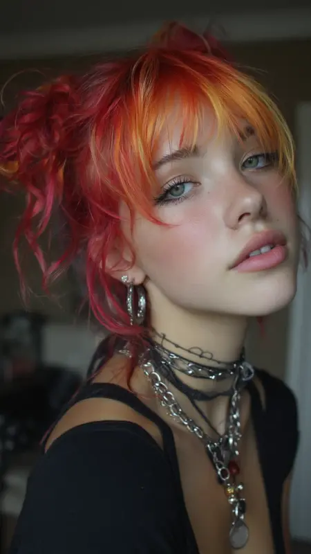 Fiery Inferno Grunge with a Twist - Grunge Hairstyles