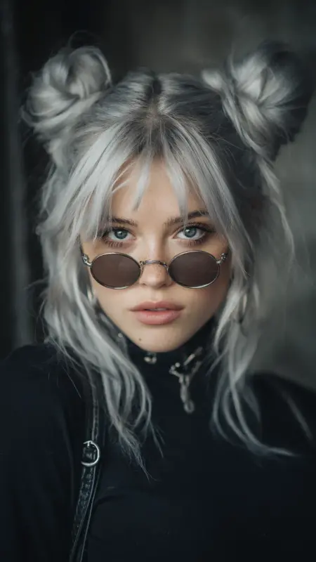 Cosmic Waves and Twin Moon Buns - Grunge Hairstyles