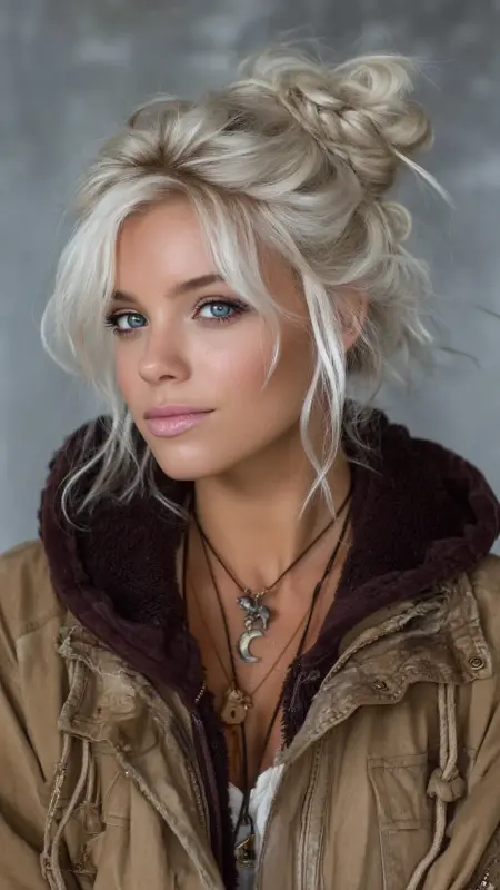 Wild Blonde Whirl with Carefree Tendrils - Grunge Hairstyles