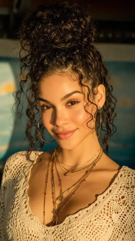 Half-Up Braided Top Knot - Coarse Hairstyles For Women
