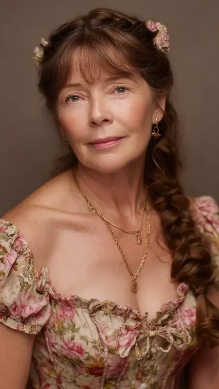 Half-Up Half-Down Twist - Hairstyles for over 70 year old women