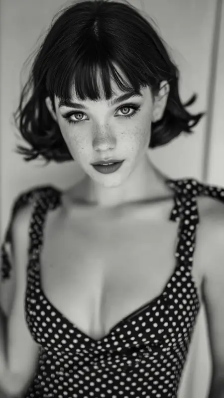Inverted Bob with Blunt Fringe - Inverted Bob Haircuts For Fine Hair