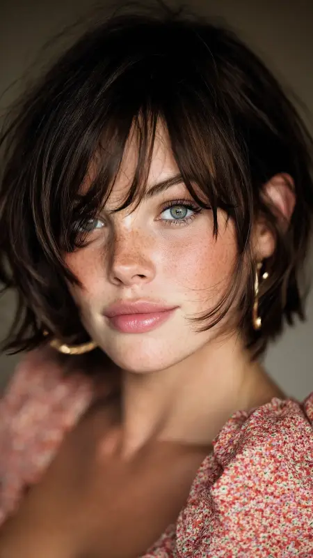 Inverted Bob with Curtain Bangs - Inverted Bob Haircuts For Fine Hair