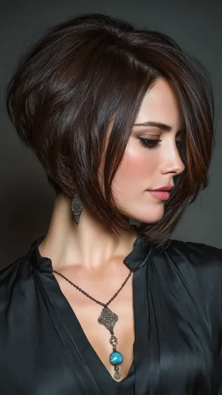 Inverted Stacked Bob with Long Front - Stacked Bob Haircut For Fine Hair