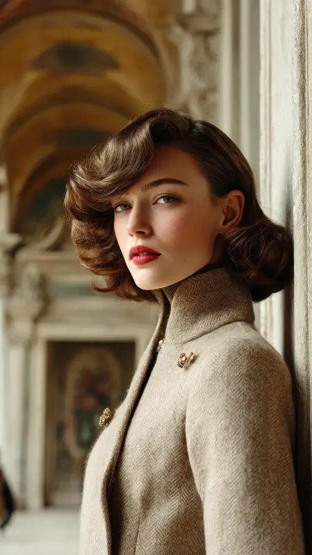 Ivory Beige Blend - Retro Side Flip - Old money hair color