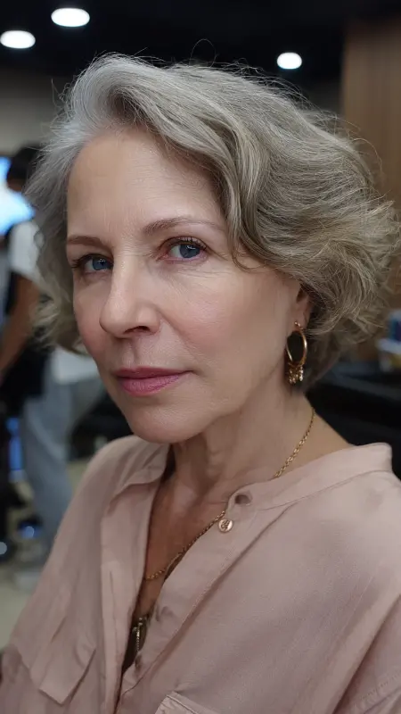Layered Bob with Soft Waves - Shoulder Length Hairstyles For Women Over 60
