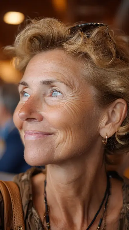 Layered Collarbone Cut with Flicked Ends - Hairstyles for women over 70 with fine hair