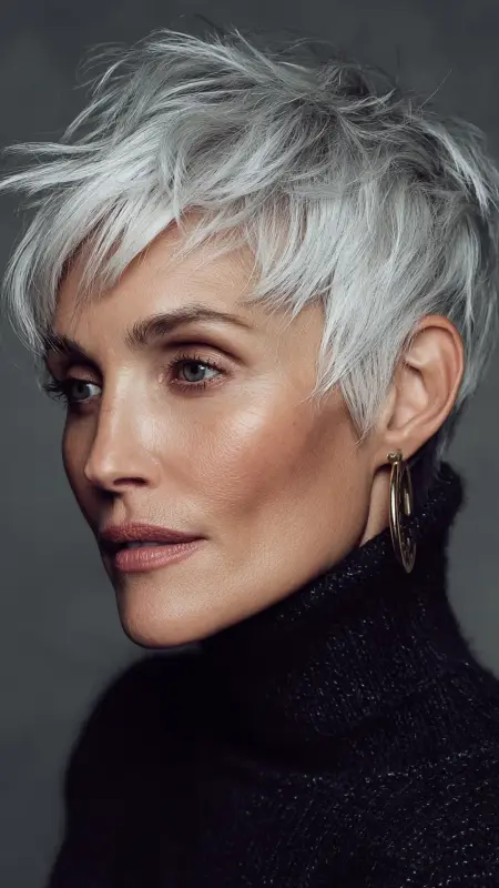 Layered Crop Pixie - Pixie hairstyles for older women over 60