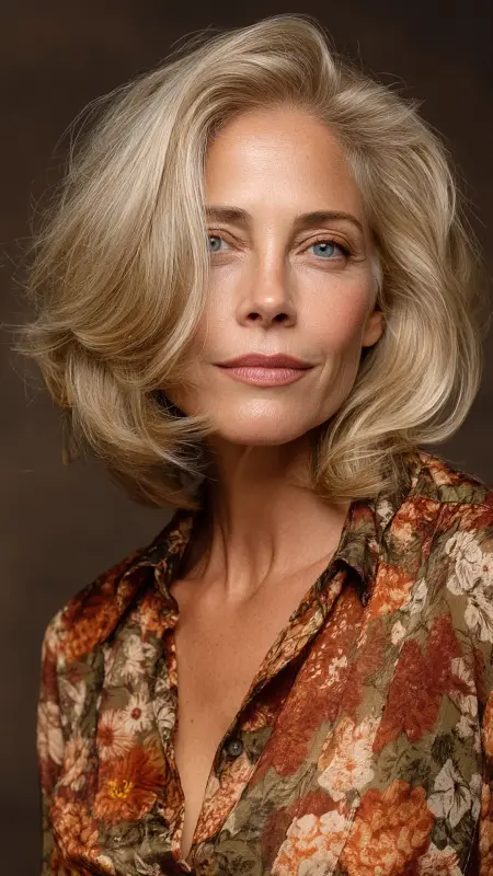 Layered Cut with Flipped-Out Ends - Hairstyles For Women Over 50 With Thinning Hair
