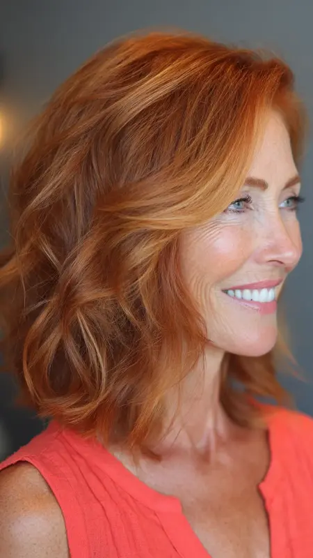 Layered Mid-Length Cut with Face-Framing Highlights - Medium length hair with layers over 60 older women