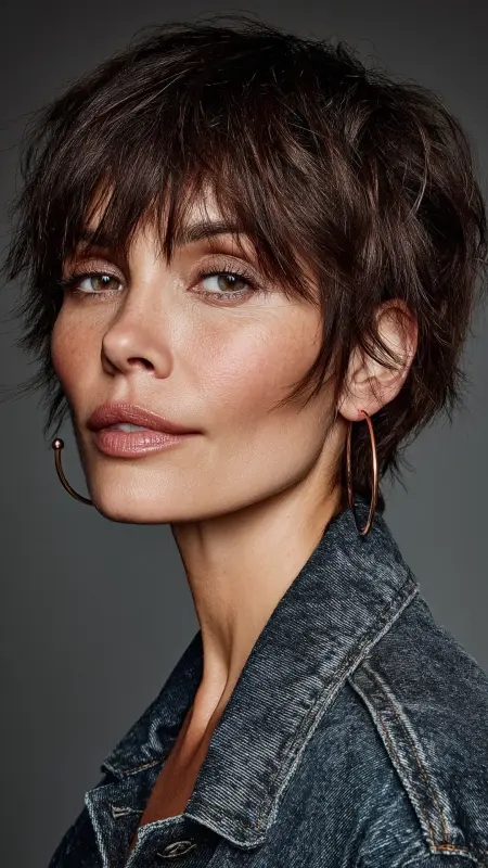 Layered Pixie with Side Bangs - Haircuts For Women Over 50 With Fine Hair