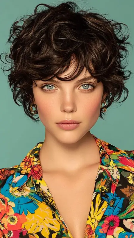 Layered Pixie with Spiral Curls - Short pixie haircuts for curly hair
