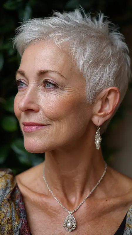 Layered Pixie with Tapered Nape - Short pixie hairstyles for older women