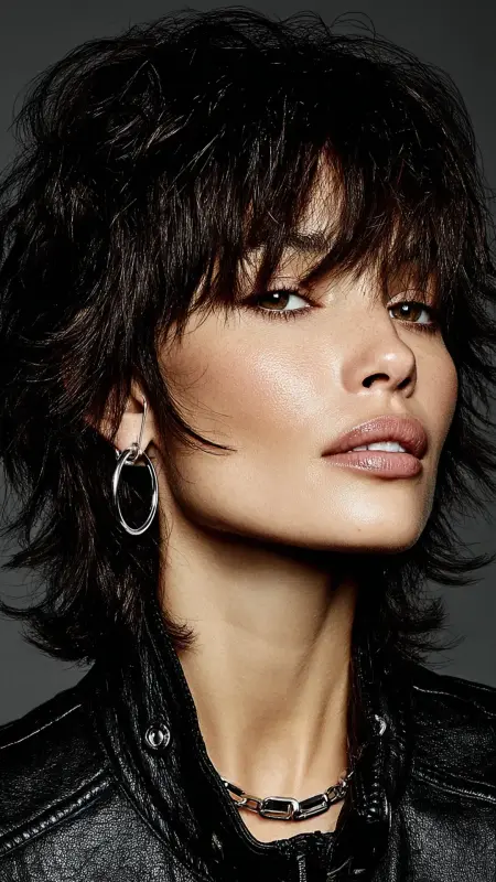 Layered Shag With Curtain Bangs - Coarse Hairstyles For Women