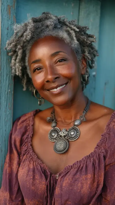 Layered Shoulder-Length Curls - Hairstyles For Black Women Over 50