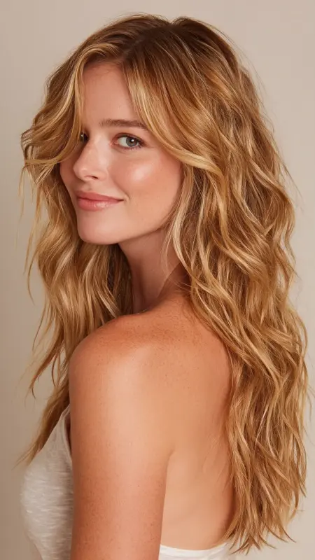 Long Beachy Waves - Long Haircuts For Women Over 40