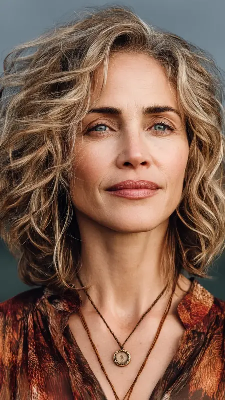 Long Bob Lob with Beach Waves - Hairstyles For Women Over 50 With Thinning Hair