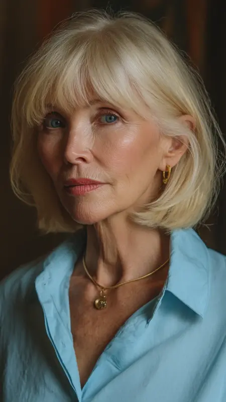 Long Bob Lob with Soft Layers - Hairstyles for over 70 year old women
