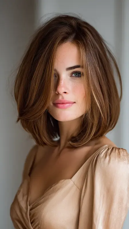 Long Bob with Side Bangs - Classy haircuts for women