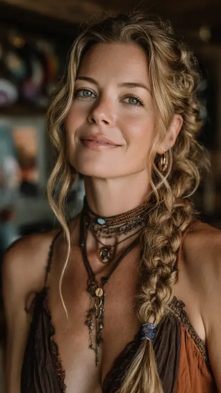 Long Boho Braid - Long Haircuts For Women Over 40