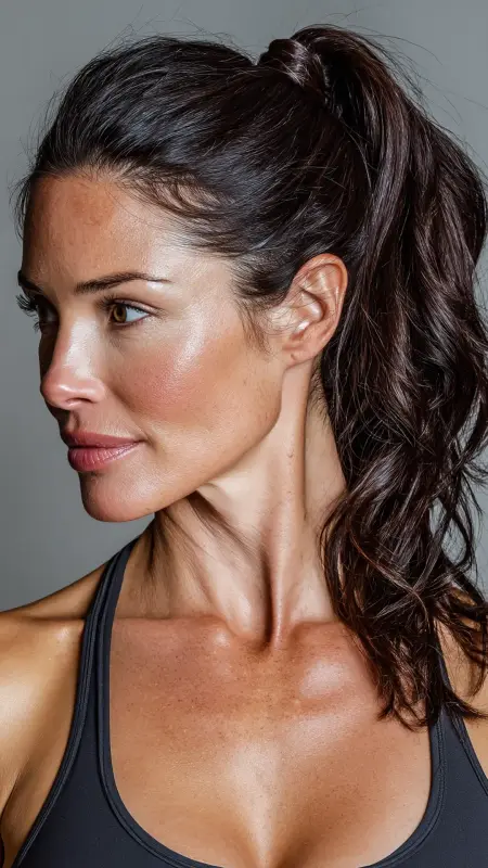 Medium-Length Sleek Ponytail - medium length hair for women over 50
