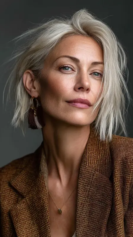 Medium-Length Textured Bob with Root Lift - medium length hair for women over 50