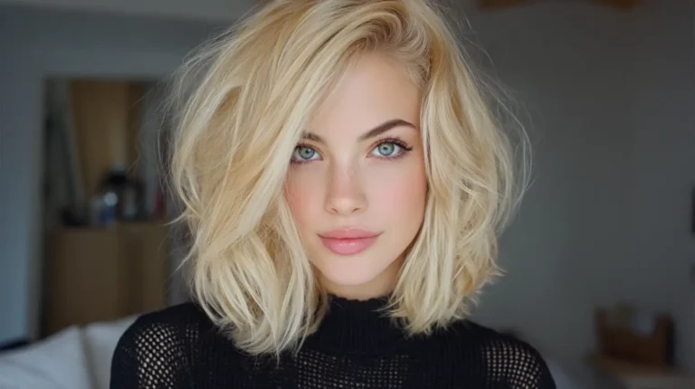 Medium length haircut for round faces 2