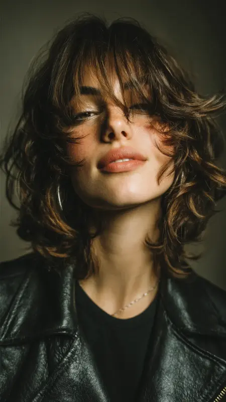 Messy Blowout with Flipped Curtain Bangs - Blowout with curtain bangs