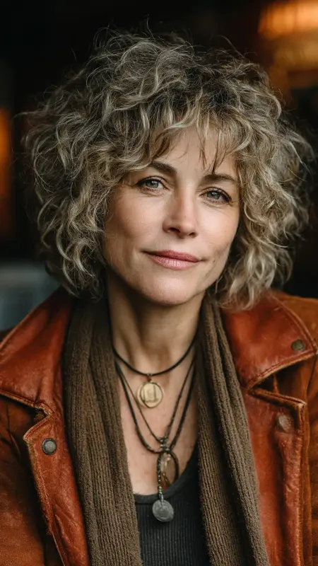 Messy Curly Shag with Choppy Layers - Short Curly Haircuts For Women Over 50