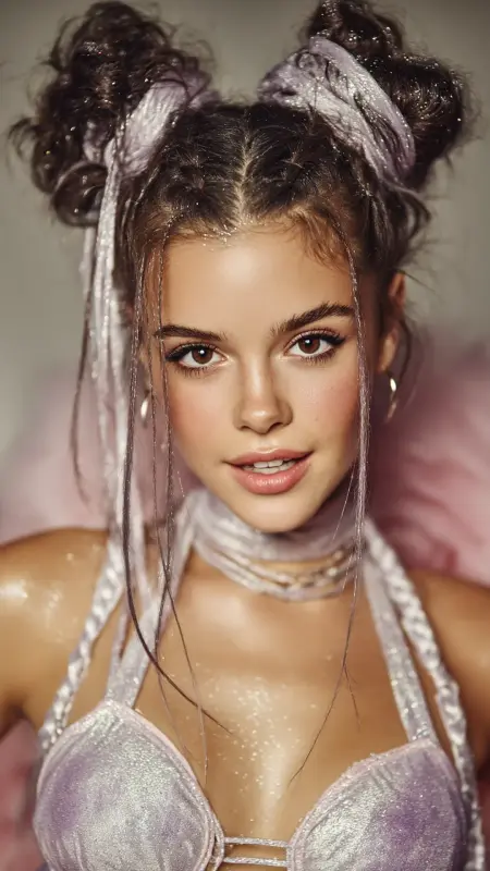 Mini Buns with Glitter Roots - Y2k haircuts