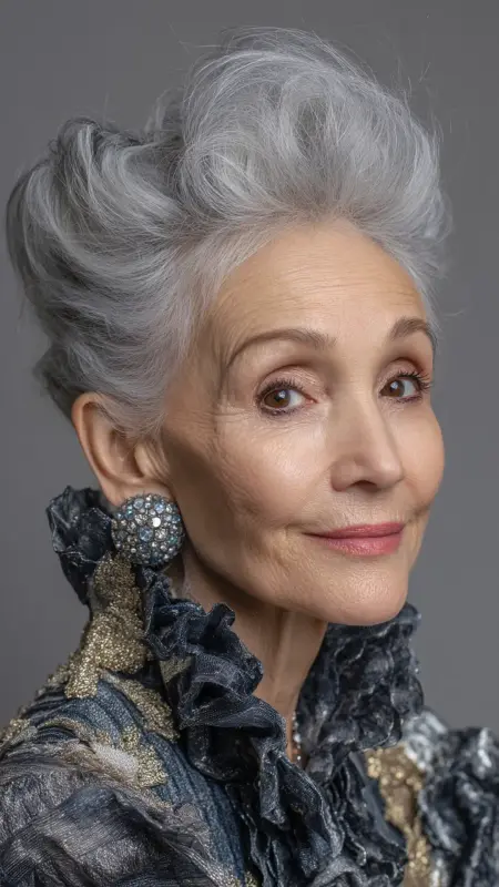 Mini Pompadour - Hairstyles for 80 year old women