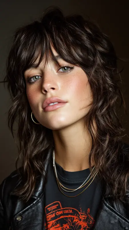 Modern Shag Blowout with Curtain Bangs - Blowout with curtain bangs
