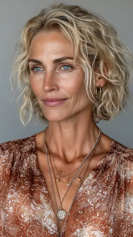Modern Wavy Lob with Balayage - hair styles for women over 40