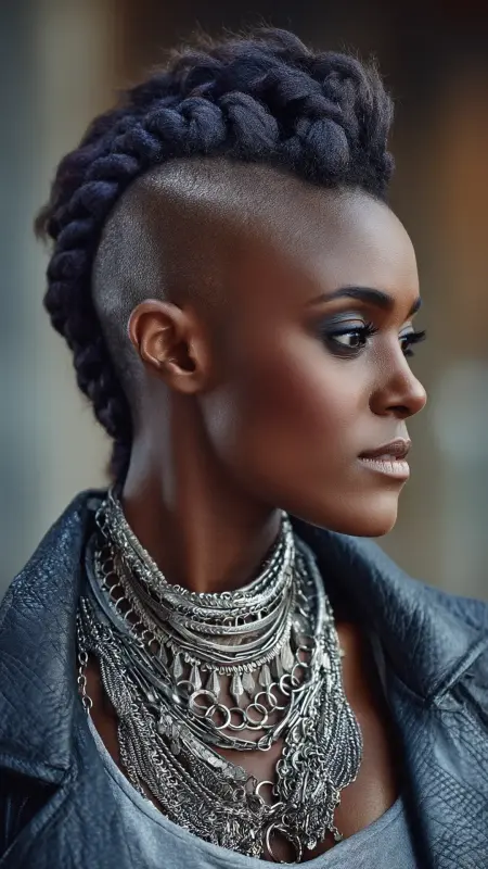 Mohawk Braid With Undercut - Coarse Hairstyles For Women