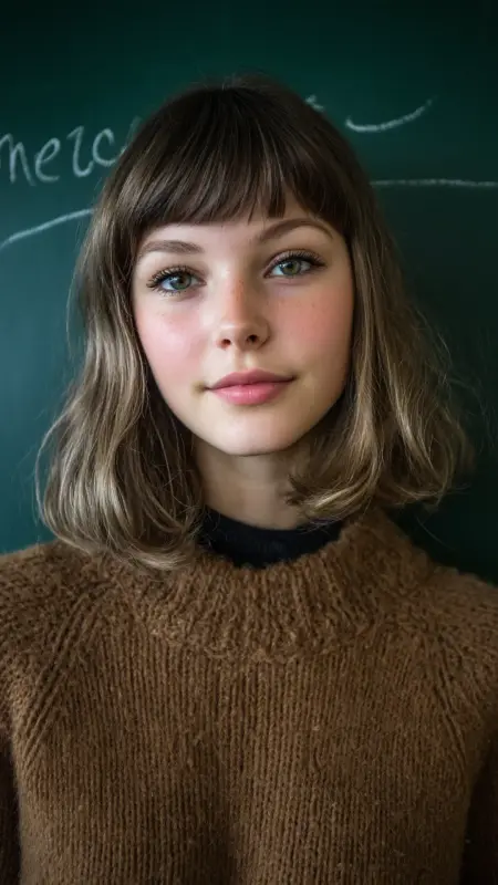 Mushroom Brown Blend with Subtle Lowlights Highlights - Hair color ideas for students