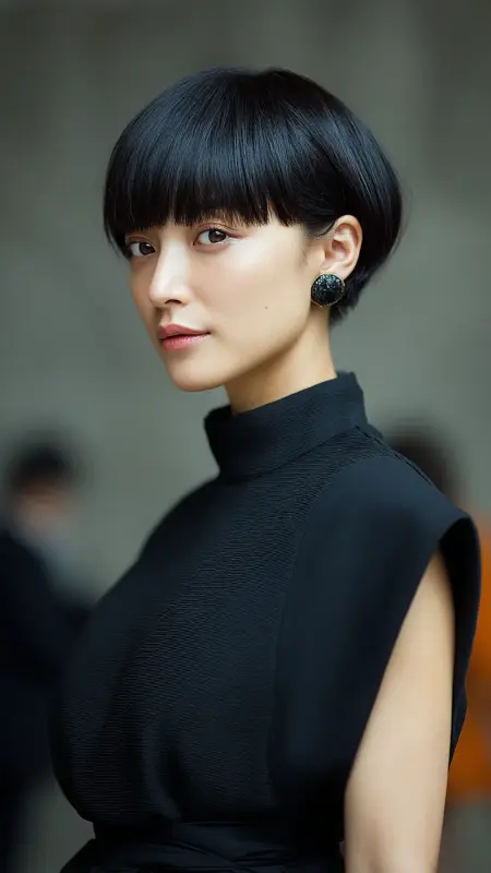 Midnight Elegance: The Chic Mushroom Haircut - Mushroom Haircut