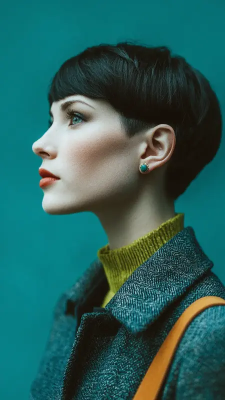 Chic Black Mushroom Crop: Sleek Sophistication with Flair - Mushroom Haircut