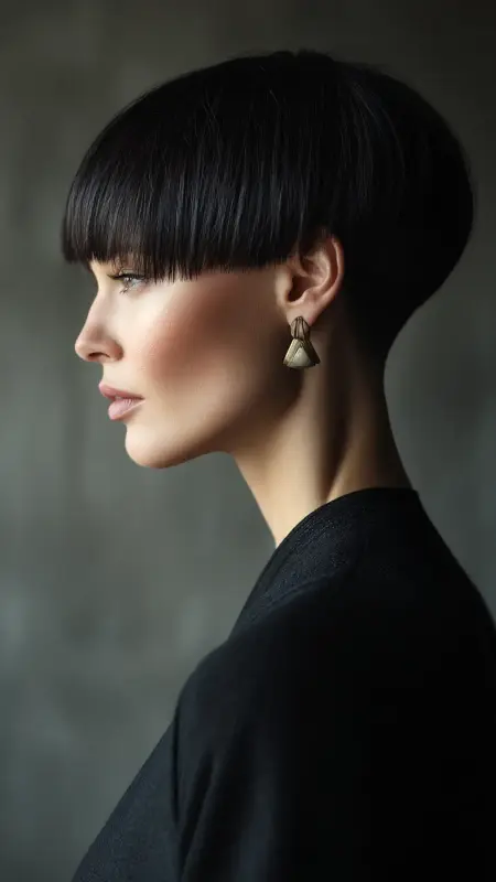 Chic, Lustrous Mushroom Haircut with Playful Layers - Mushroom Haircut