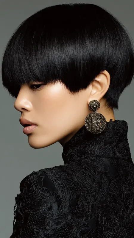 Chic Noir Toadstool Cut - Mushroom Haircut
