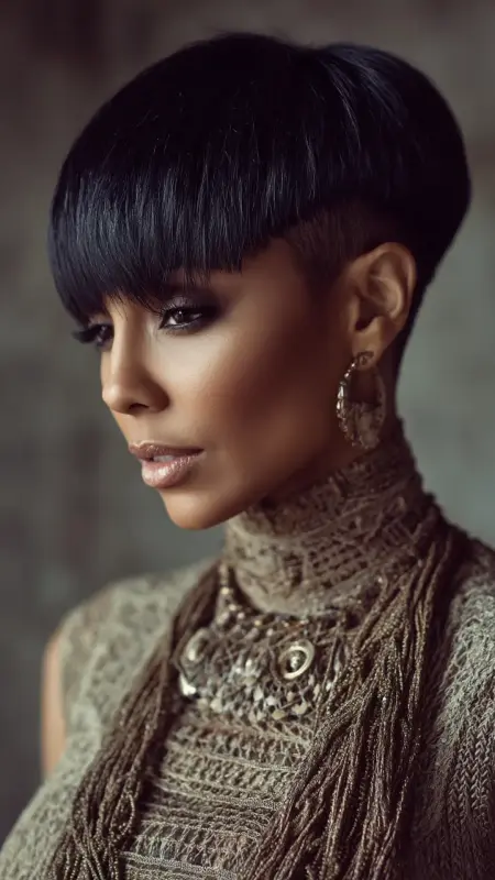 Daring Noir Dome: The Next-Level Undercut - Mushroom Haircut