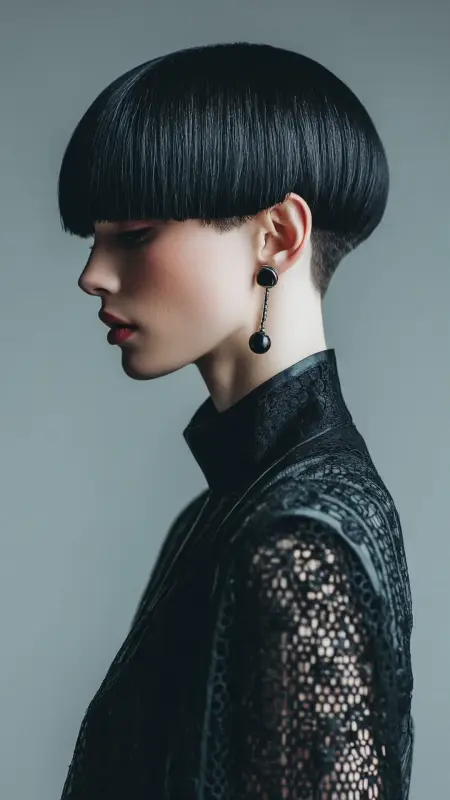 Bold and Glossy: The Edgy Mushroom Haircut - Mushroom Haircut