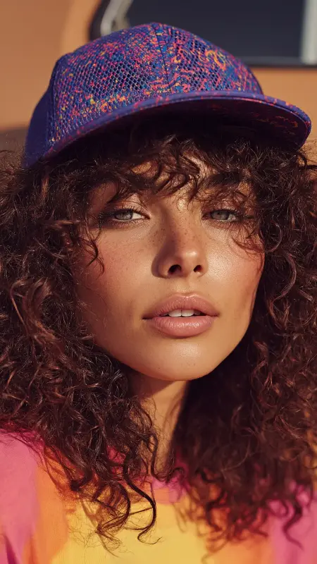 Natural Curls  Trucker Hat -  Trucker Hat Hairstyles 