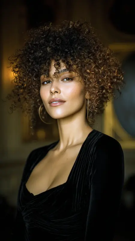 Opulent Soft Black - Face-Framing Curls - Old money hair color