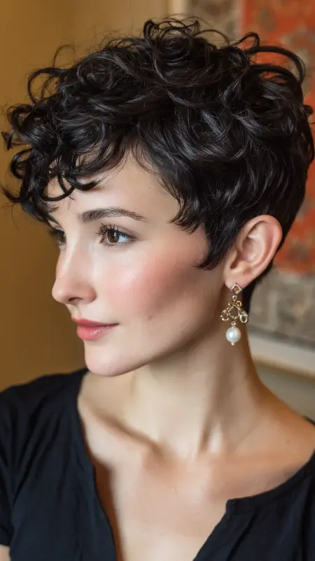 Permed Pixie with Sideburn Details - Permed pixie hairstyles