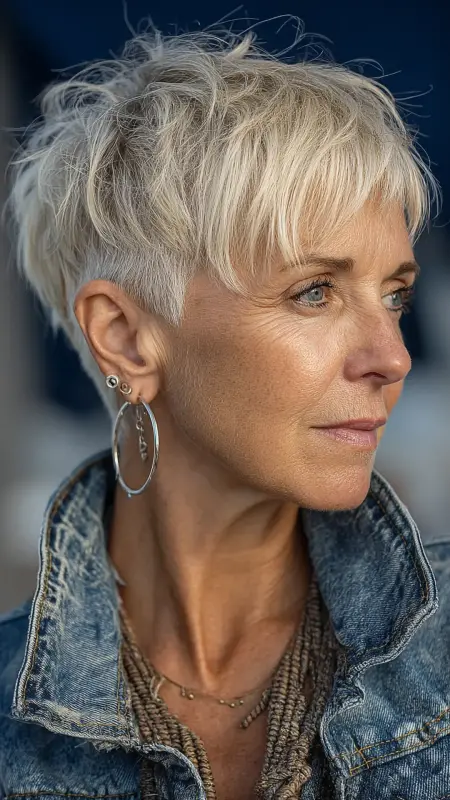 Piecey Short Layers with Highlights - Short Layered Hairstyles For Older Women